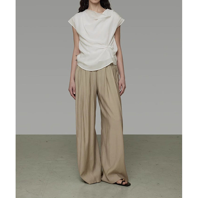 Blouse nouée drapée pour femmes Chic und Stil