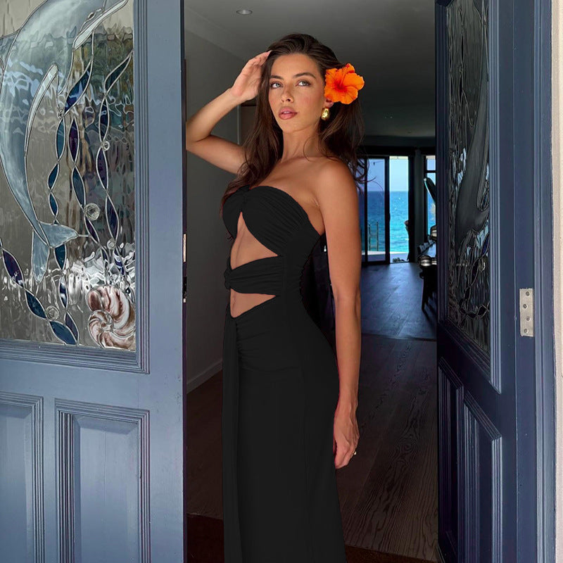 Robe Maxi Knoten Cut-Out pour Femmes Chic und Stil