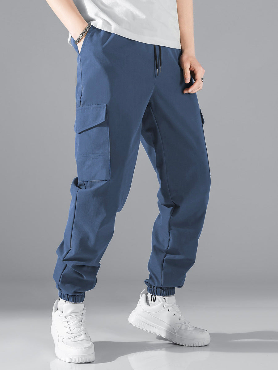 Pantalon cargo décontracté pour hommes avec taille élastique et poches latérales pratiques Chic und Stil