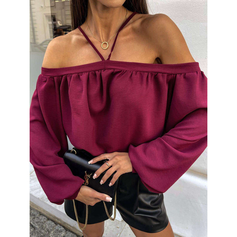 Blouse à épaules dénudées pour femmes à motif léopard Chic und Stil