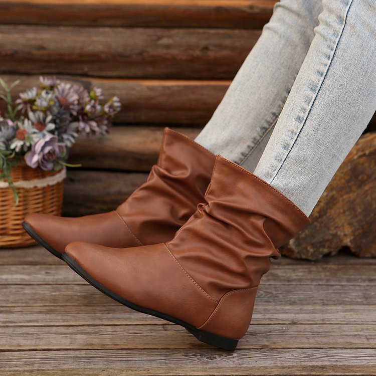 Bottines pour femmes à la mode avec un design élégant en volants et un matériau supérieur doux Chic und Stil