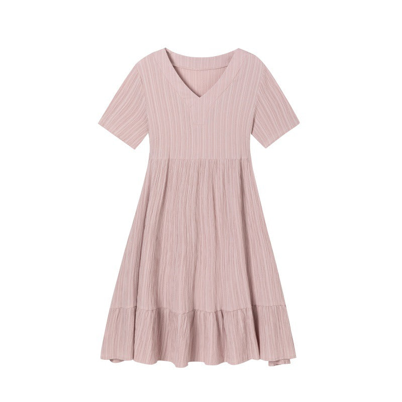 Robe fluide à volants pour femmes avec décolleté en V Chic und Stil