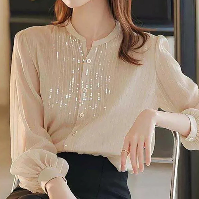 Blouse transparente élégante à boutons pour femmes Chic und Stil