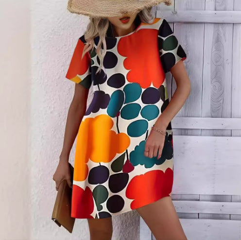 Robe T-shirt femme avec imprimé abstrait Chic und Stil