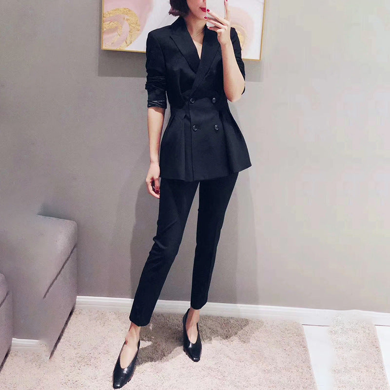 Blazer Peplum Ajusté à Double Boutonnage pour Femmes Chic und Stil