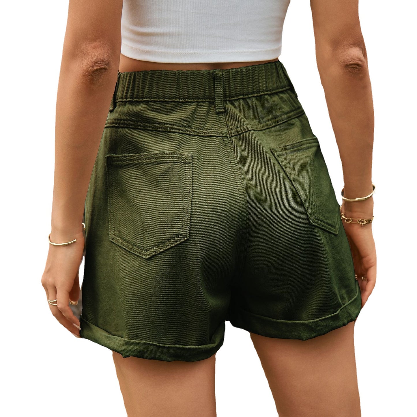 Women's High Waist Loose Denim Shorts with Practical Pockets Chic und Stil