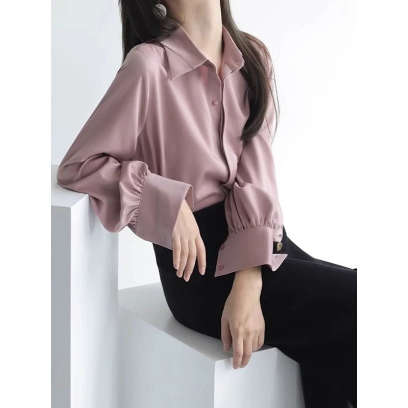 Blouse en soie à boutons pour femmes Chic und Stil