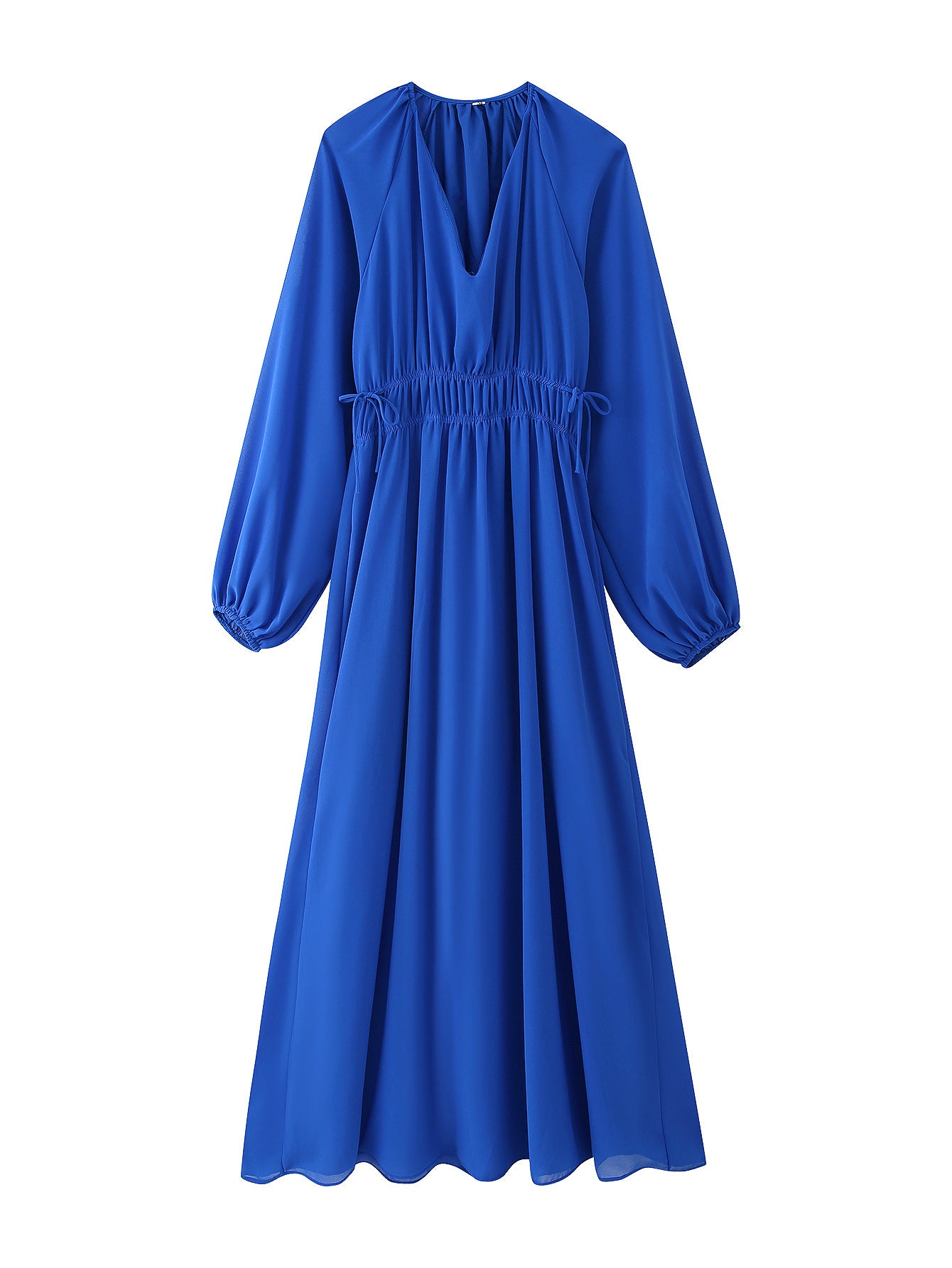 Robe maxi femme avec un élégant effet drapé et des volants féminins Chic und Stil