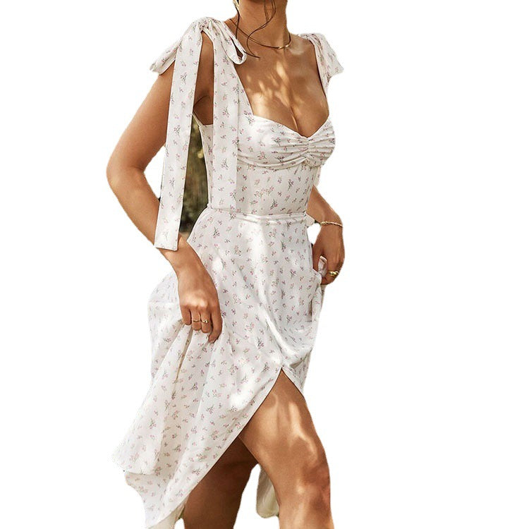 Robe maxi femme avec motif floral et bretelles spaghetti Chic und Stil