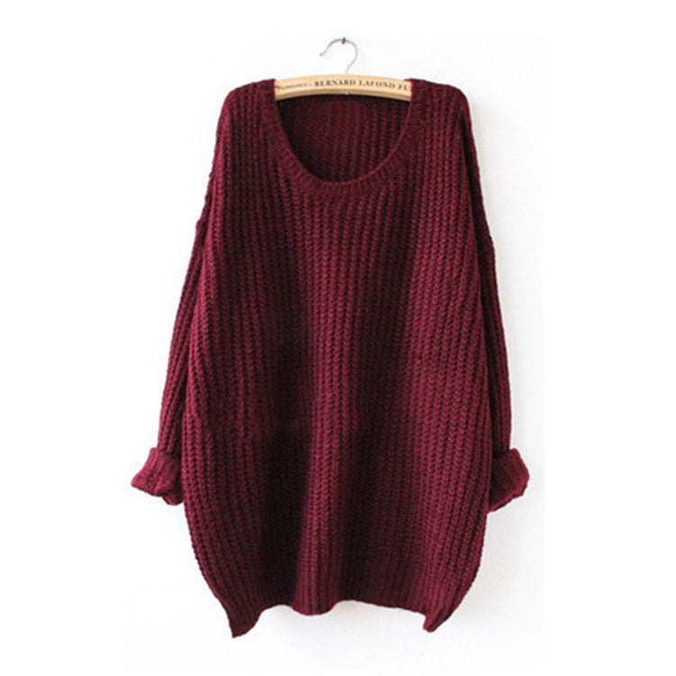 Dames gros tricot pull-over en matériau doux et coupe large Chic und Stil