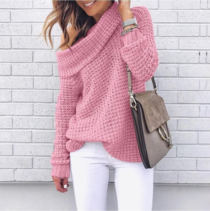 Pull en tricot oversized pour dames avec col châle élégant et motif texturé Chic und Stil