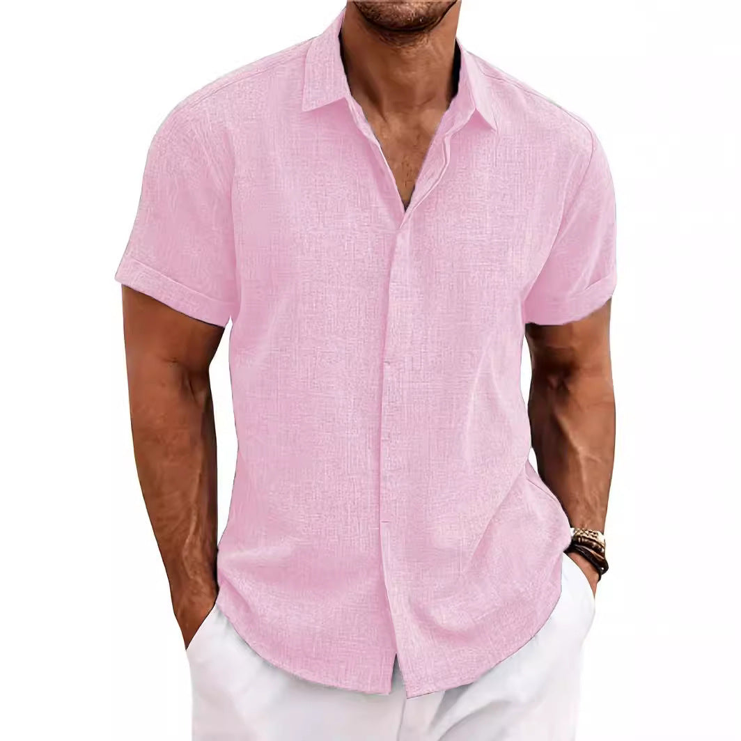 Chemise à manches courtes structurée pour hommes avec boutons Chic und Stil