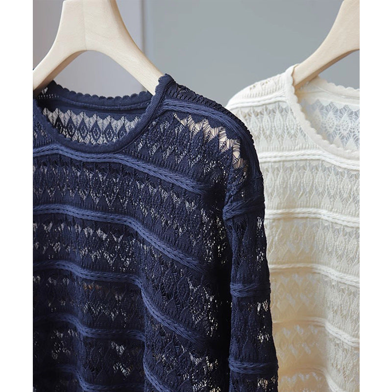 Sweater en dentelle cropped Chic und Stil pour femmes