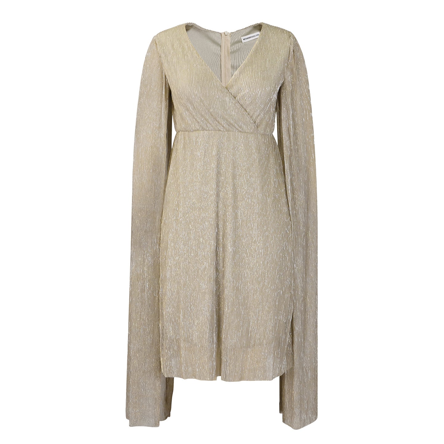 Dames Élégante robe portefeuille avec des manches transparentes longues et effet scintillant Chic und Stil