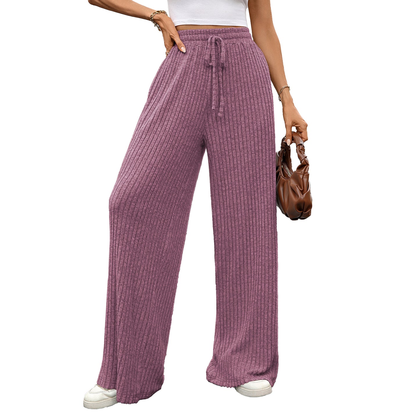 Wide ribbed pants for women Chic and Style