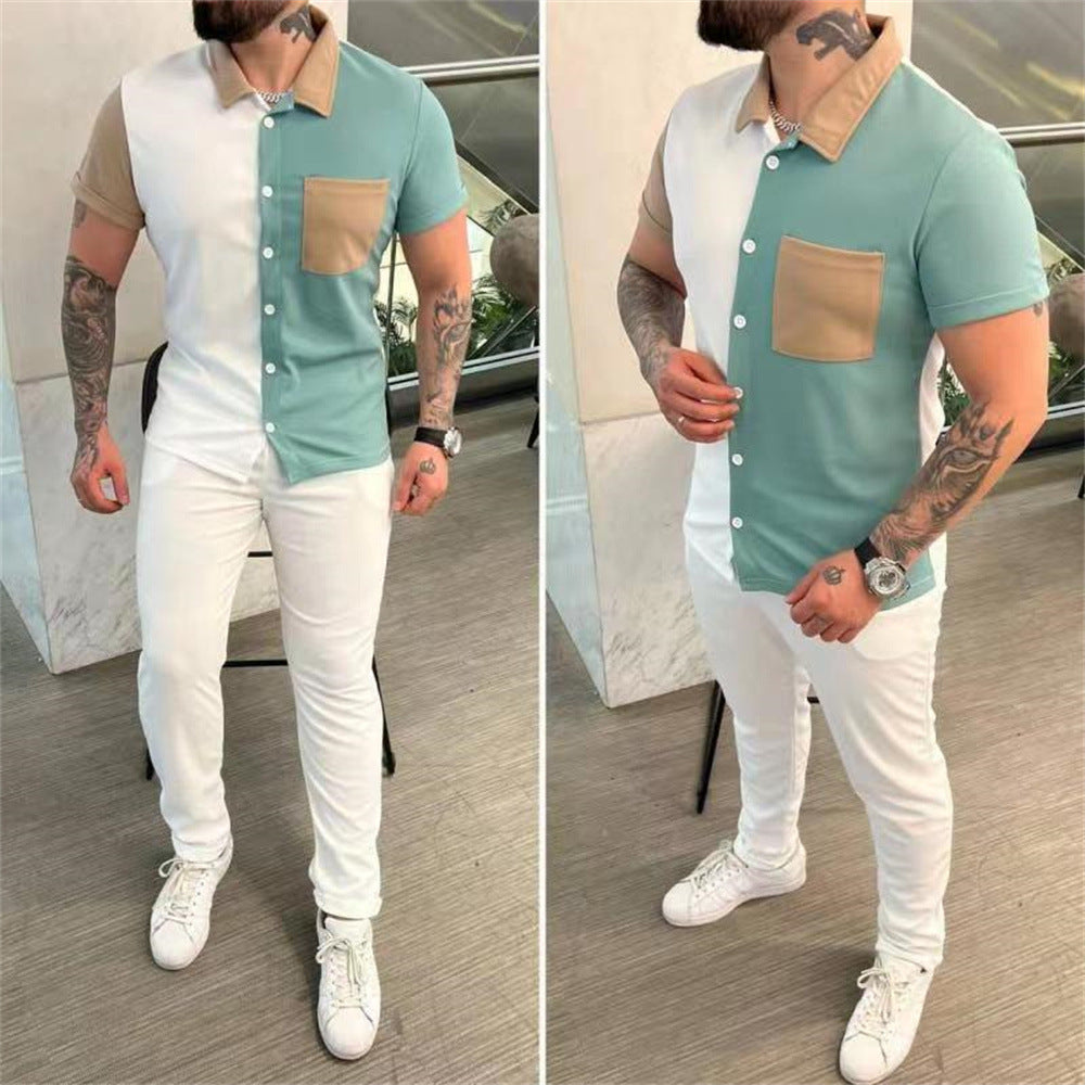 Homme tenue décontractée colorblock Chic und Stil