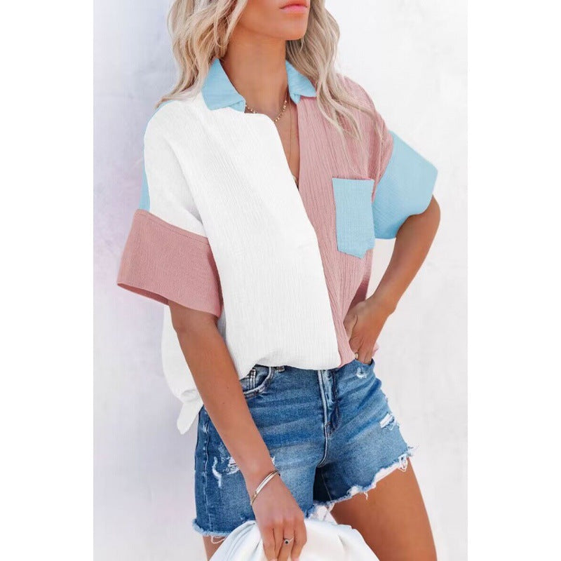 Chemise à boutons color-block pour femmes Chic und Stil