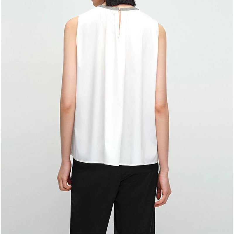 Blouse sans manches plissée pour femmes Chic und Stil