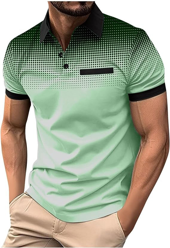Polo-shirt pour hommes à manches courtes avec motif dégradé Chic und Stil
