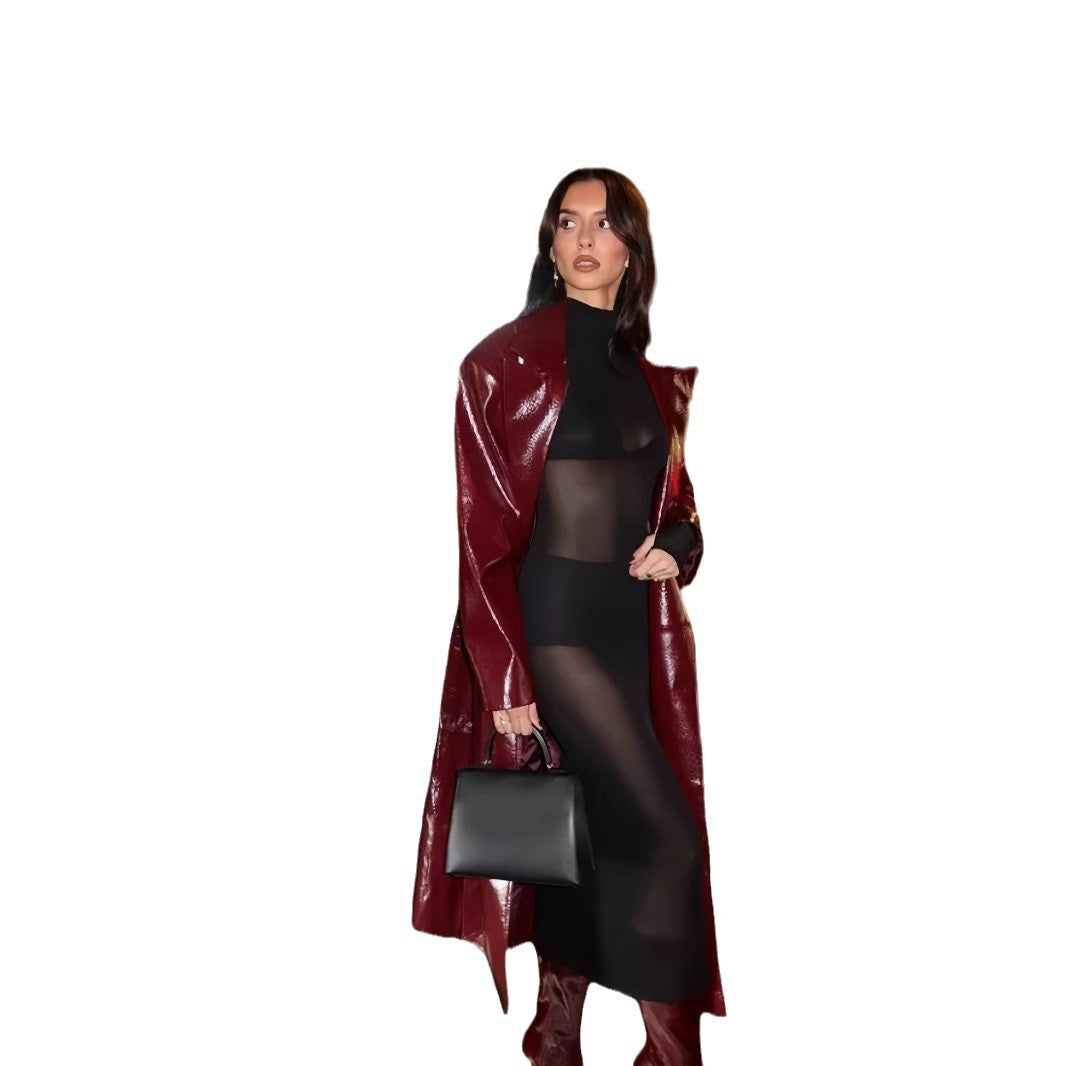 Dames Élégant et ajusté maxi robe avec des inserts transparents Chic und Stil