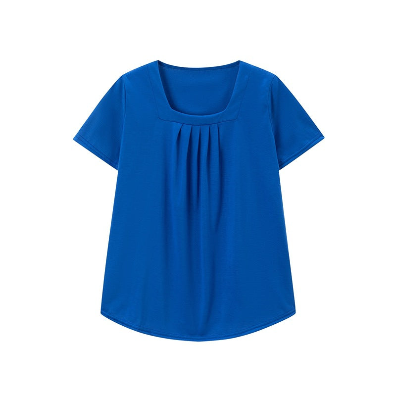 Tunique à encolure carrée plissée pour femmes Chic und Stil