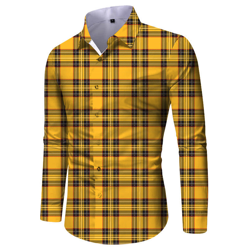 Chemise à manches longues pour hommes avec motif à carreaux Chic und Stil