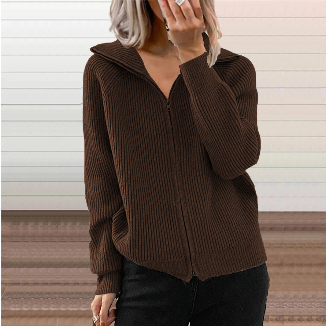 Veste en tricot pour femmes avec capuche et design côtelé texturé Chic und Stil