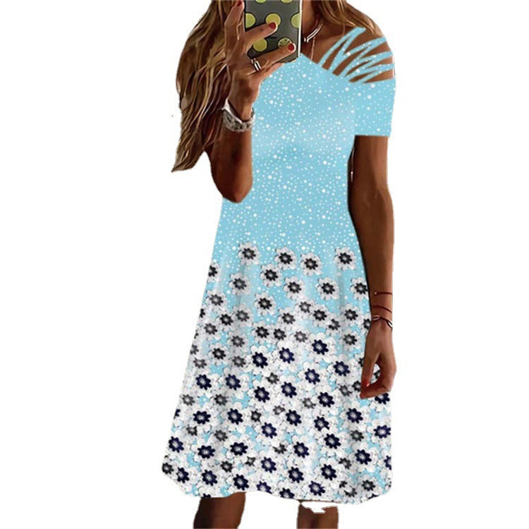 Robe haute-bas florale Damen Chic und Stil