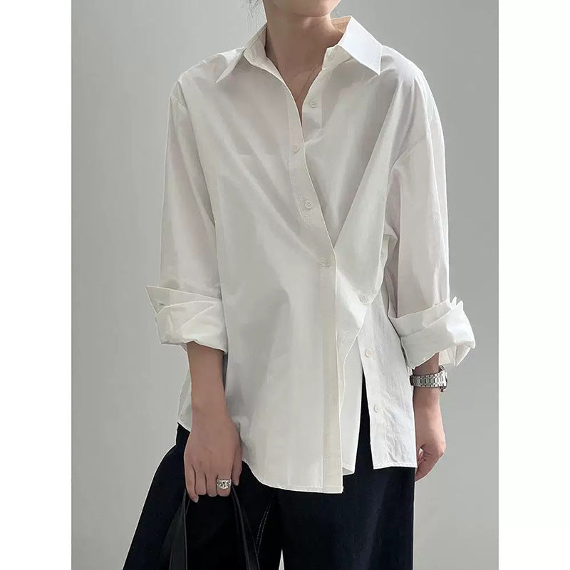 Chemise décontractée surdimensionnée à boutons pour femmes Chic und Stil