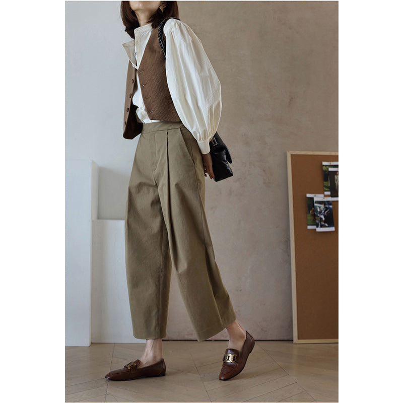 Pantalon court taille haute ajusté pour femme Chic und Stil