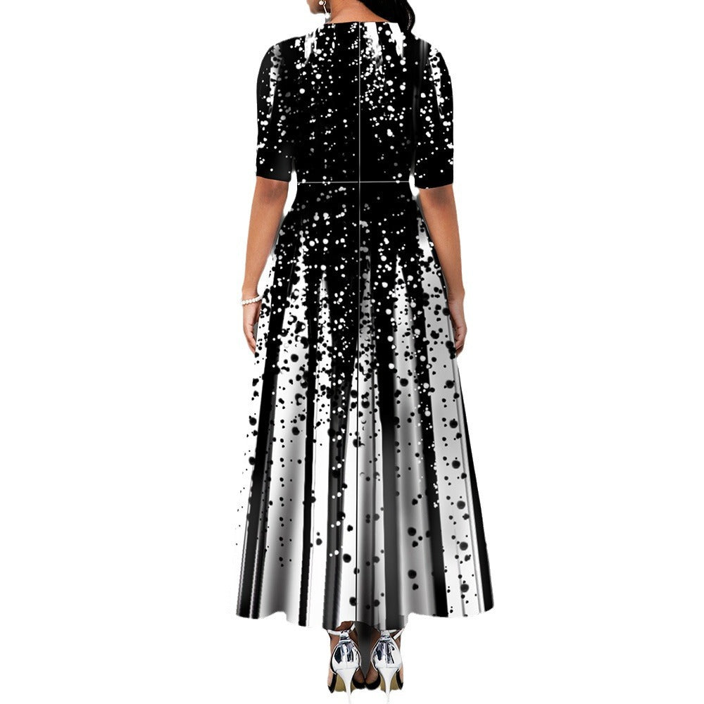 Robe maxi femme avec motif éclaboussure créatif Chic und Stil