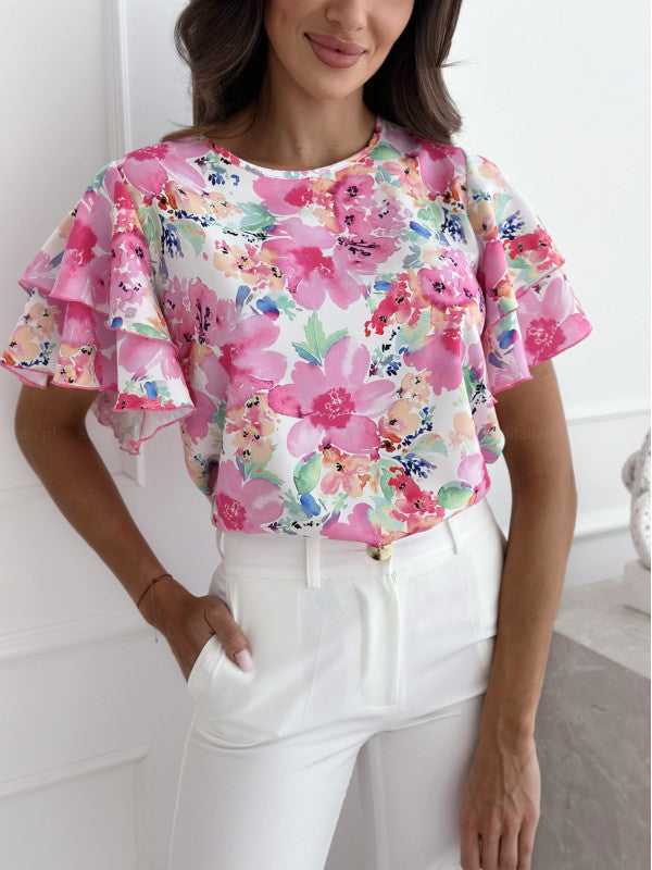 Chemisier pour femmes avec ourlet en dentelle florale Chic und Stil