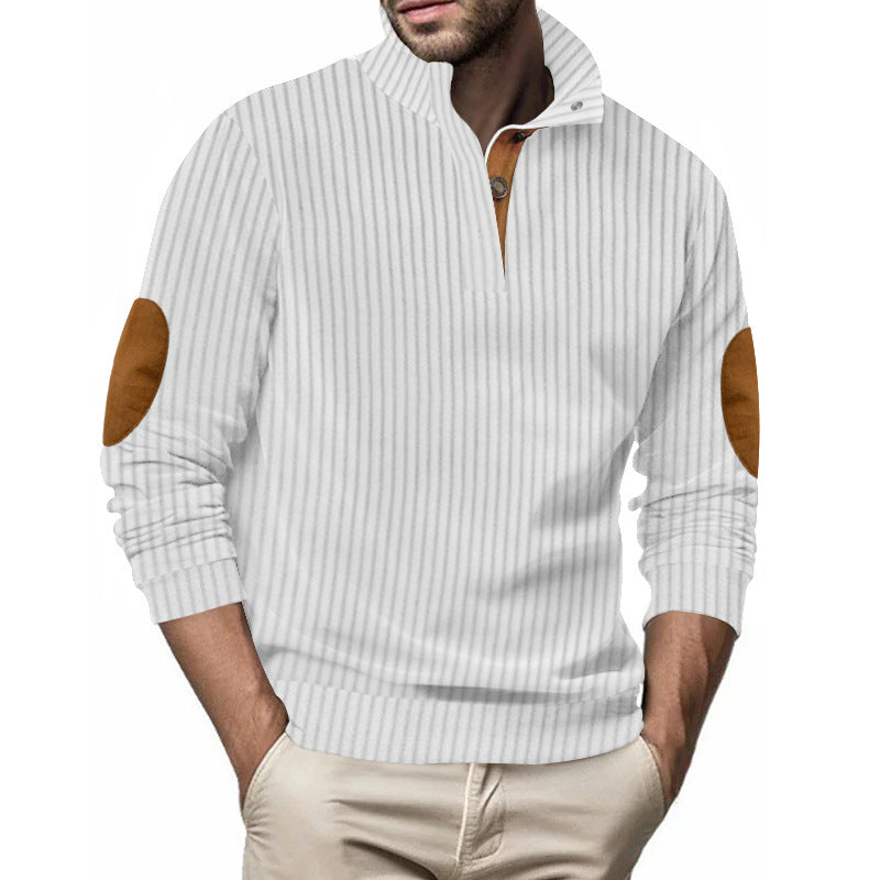 Pull en tricot pour hommes avec col montant et patches de coude uniques Chic und Stil