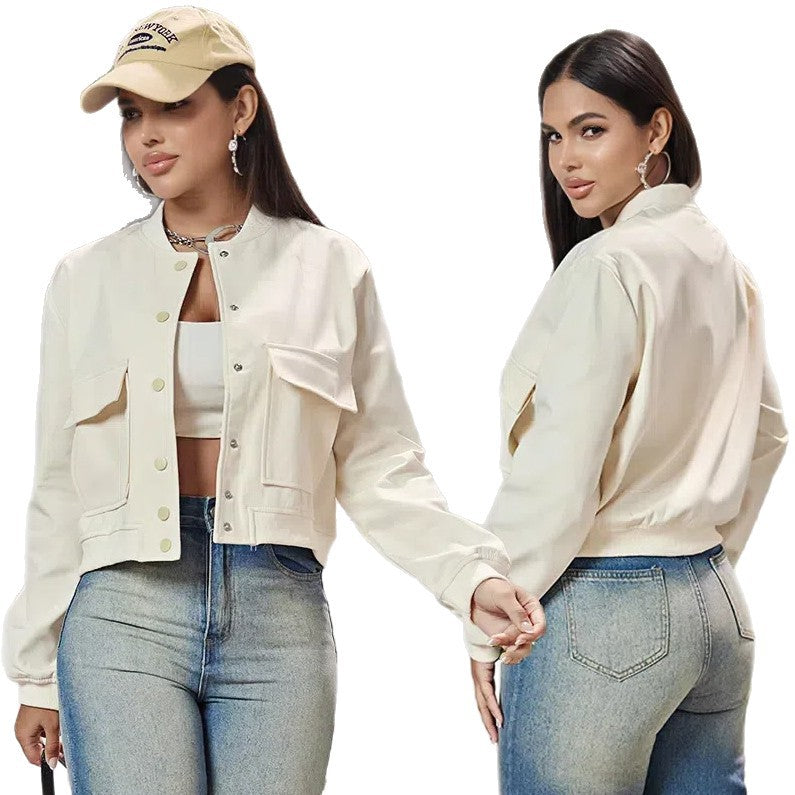 Dames élégante veste cropped Chic und Stil