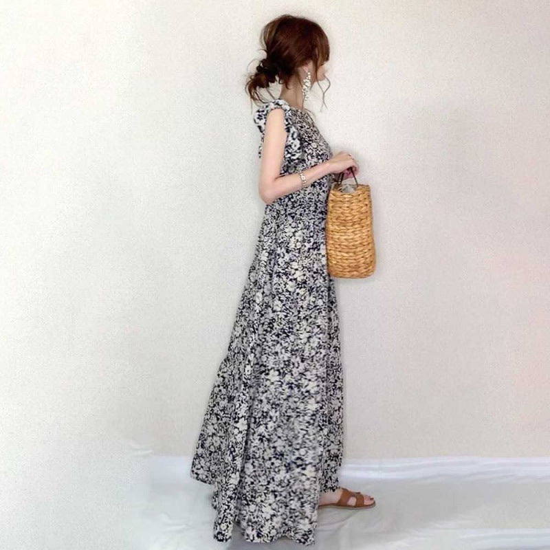 Robe Maxi Florale à Détails Volants Chic und Stil