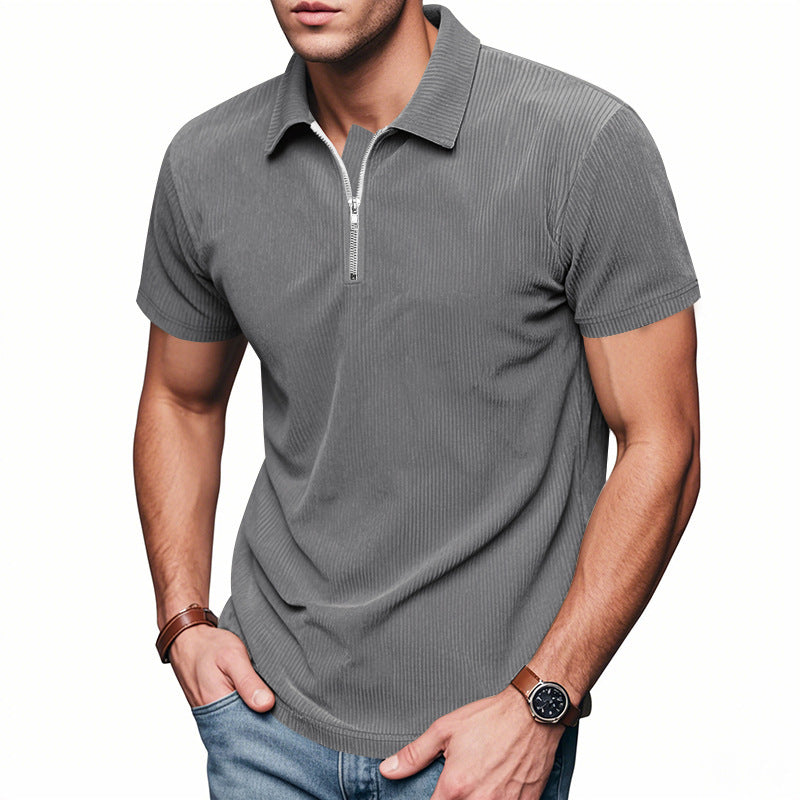 Polo sportif pour hommes à manches courtes avec fermeture éclair Chic und Stil