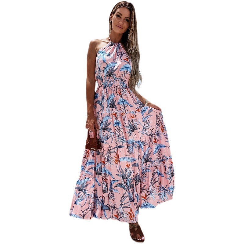 Robe maxi dos nu pour femmes avec jupe fluide Chic und Stil