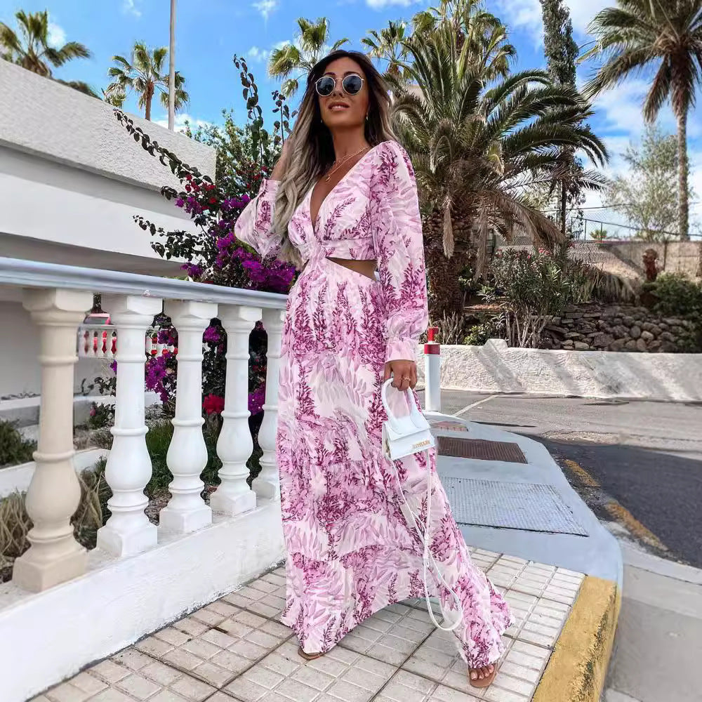 Maxi robe pour femmes avec des détails floraux et une coupe élégante Chic und Stil