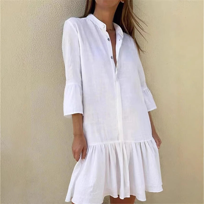 Robe chemise pour femmes avec volants Chic und Stil