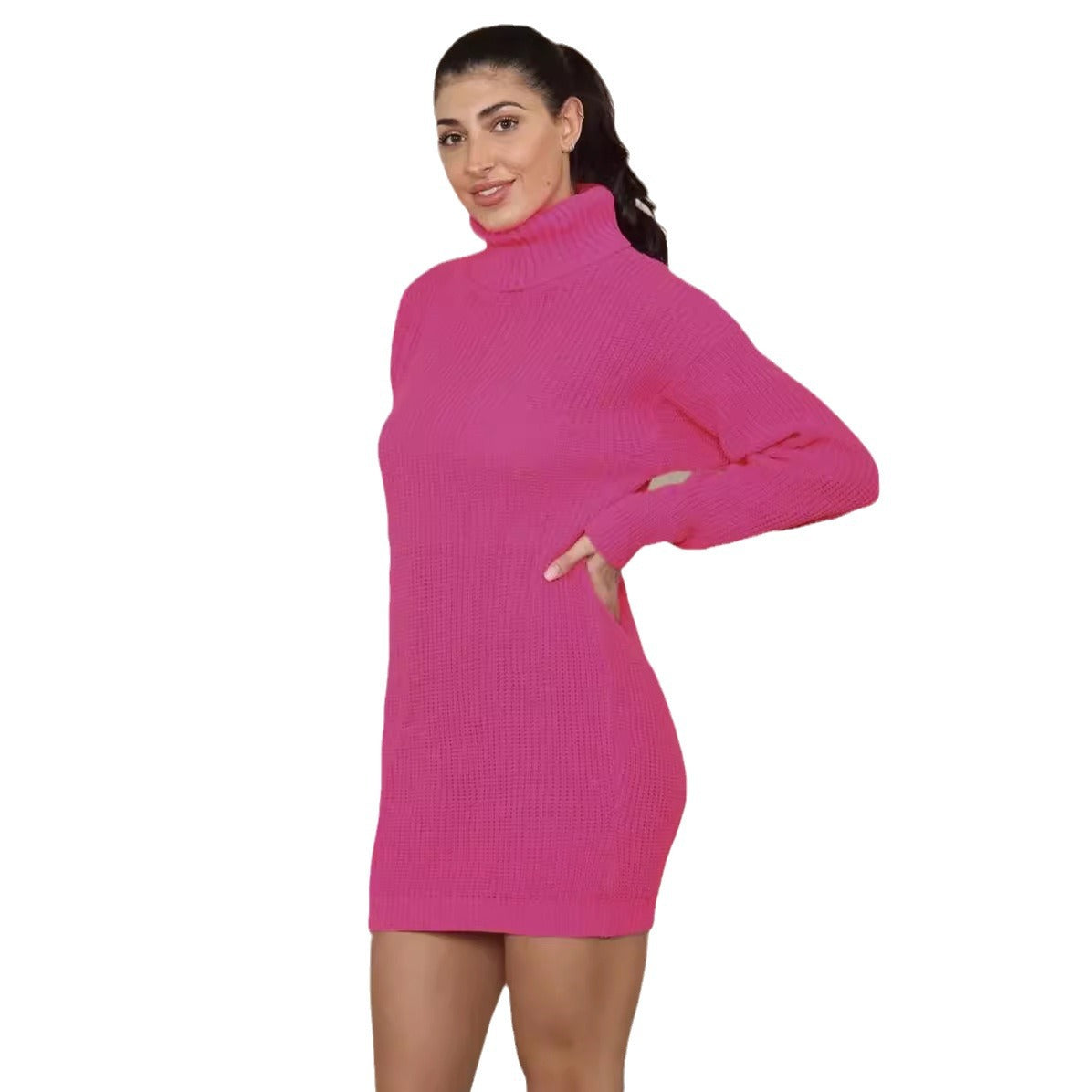 Robe en tricot pour femmes avec col montant et coupe décontractée Chic und Stil