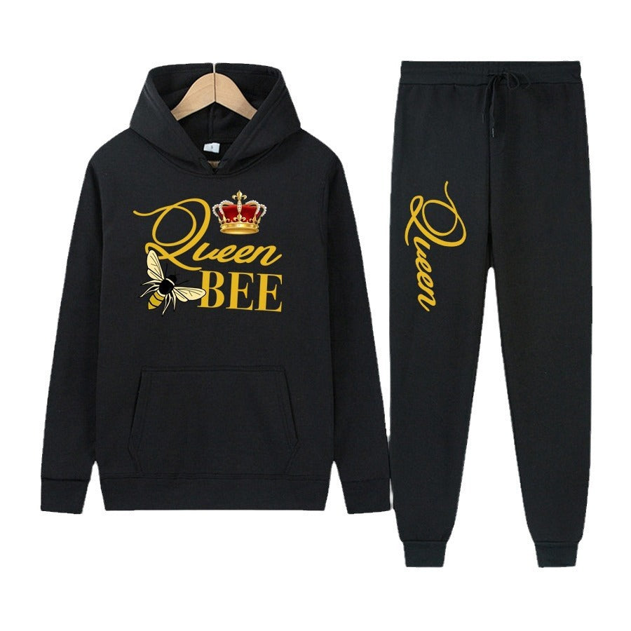 Dames Hoodie et pantalon de jogging Set avec design créatif "Queen Bee" Chic und Stil