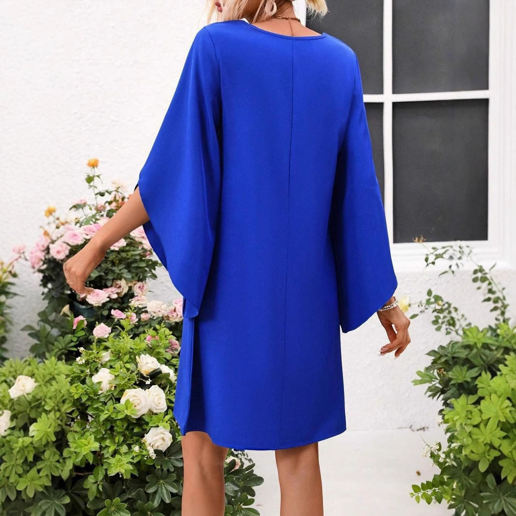 Femmes Élégante Robe à Manches Cape Chic und Stil