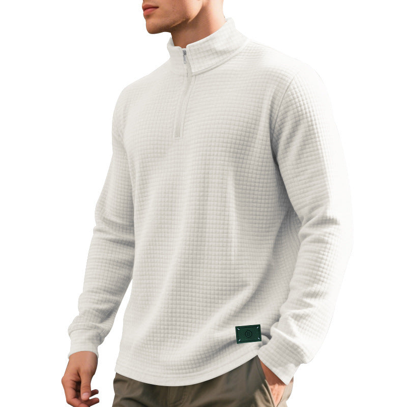 Pull sportif pour hommes avec fermeture éclair et structure Chic und Stil