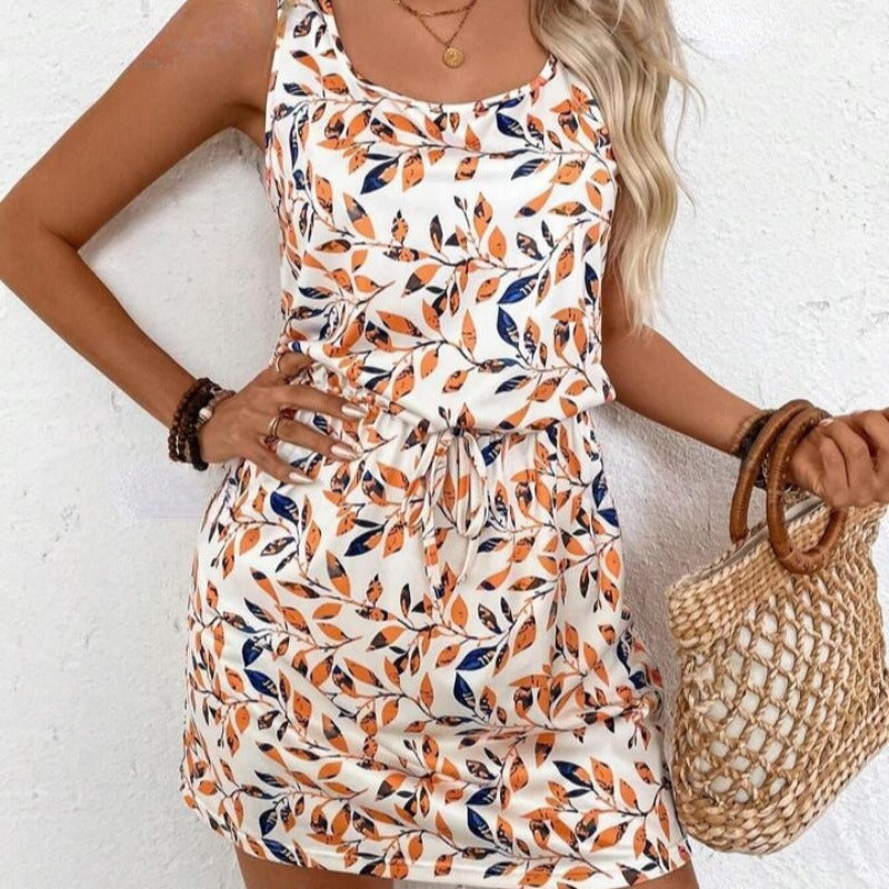 Robe Mini de Loisirs à Fleurs pour Femmes Chic und Stil