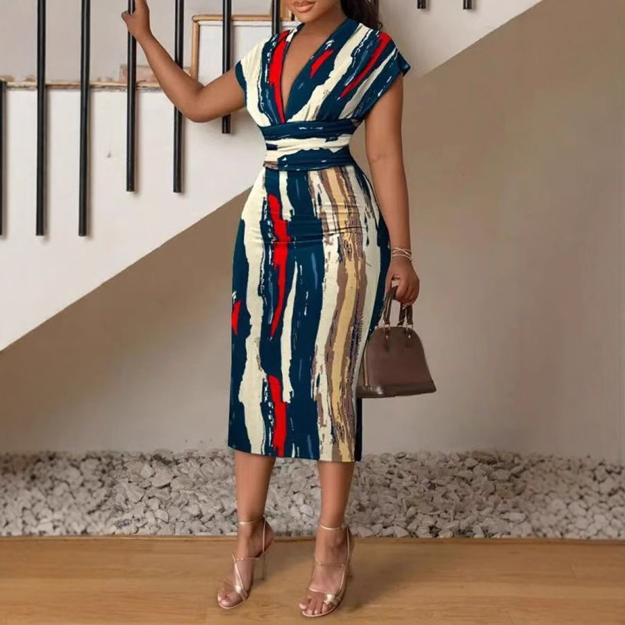 Robe Midi en Denim Patchwork pour Femme Chic und Stil