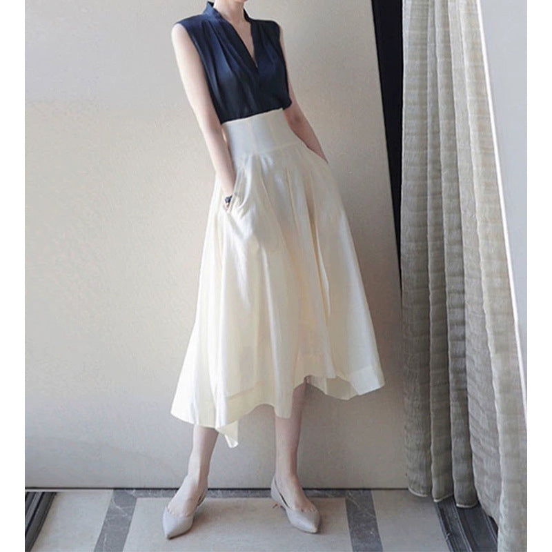 Blouse sans manches en soie élégante pour femmes Chic und Stil