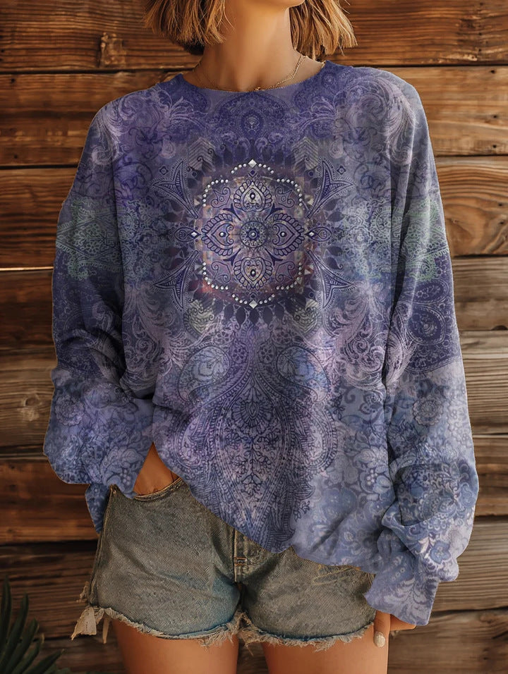 Sweat-shirt pour femmes avec design mandala créatif Chic und Stil