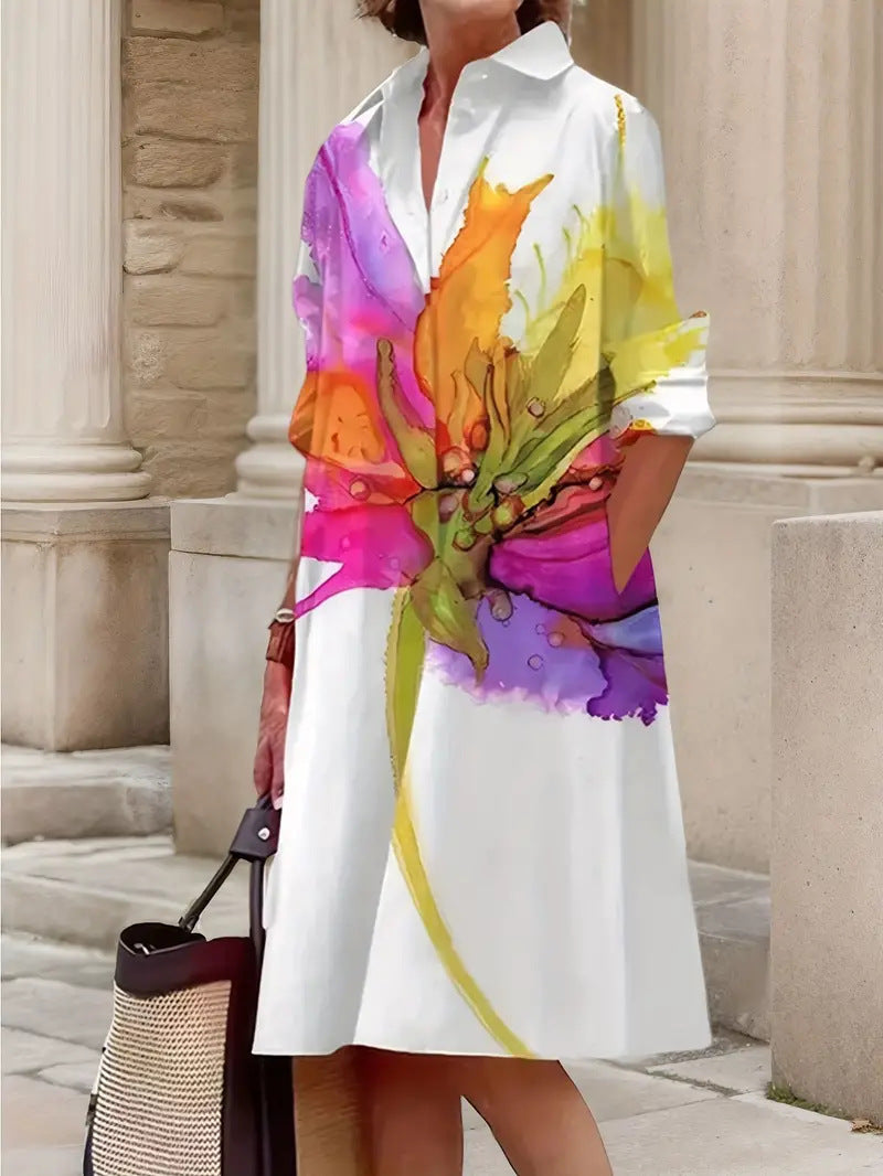 Robes chemises élégantes pour femmes avec design floral Chic und Stil