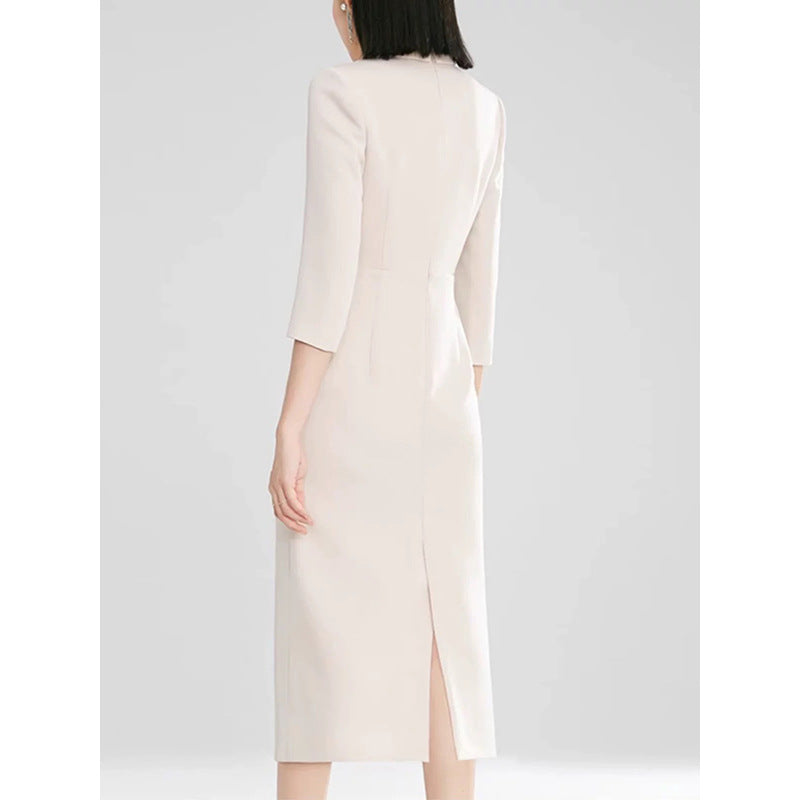 Robe portefeuille midi élégante pour femmes Chic und Stil