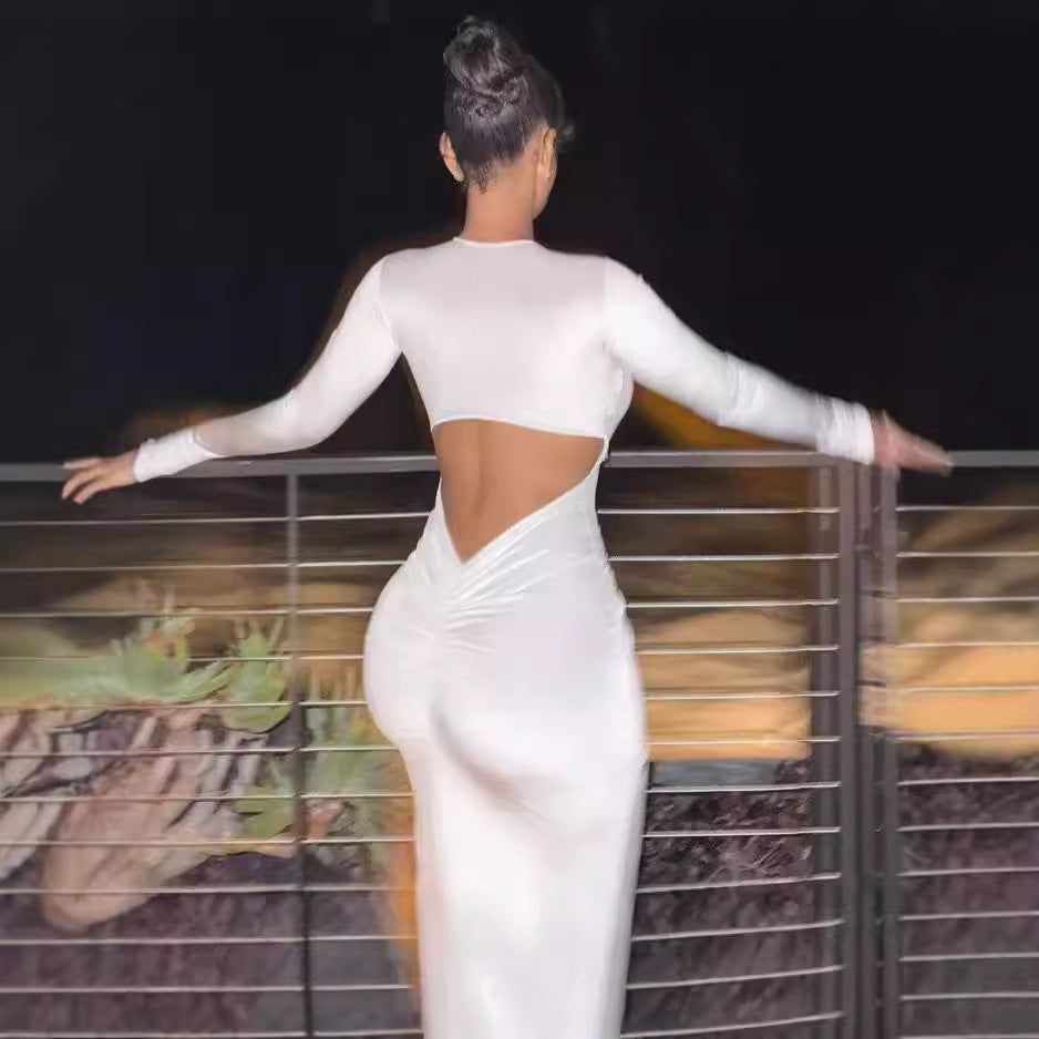 Robe maxi sculptante pour femmes avec des découpes créatives Chic und Stil